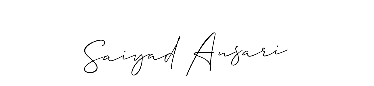 How to make Saiyad Ansari name signature. Use Allison_Script style for creating short signs online. This is the latest handwritten sign. Saiyad Ansari signature style 2 images and pictures png