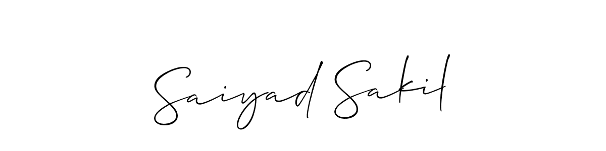 Make a short Saiyad Sakil signature style. Manage your documents anywhere anytime using Allison_Script. Create and add eSignatures, submit forms, share and send files easily. Saiyad Sakil signature style 2 images and pictures png