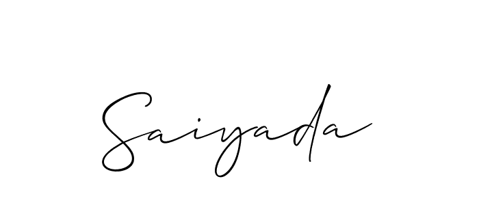 if you are searching for the best signature style for your name Saiyada. so please give up your signature search. here we have designed multiple signature styles  using Allison_Script. Saiyada signature style 2 images and pictures png