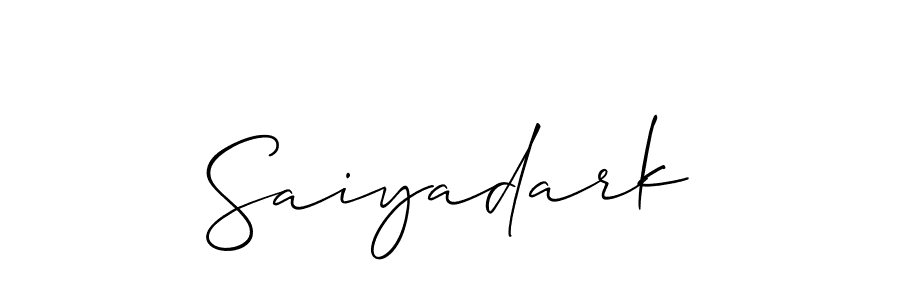Allison_Script is a professional signature style that is perfect for those who want to add a touch of class to their signature. It is also a great choice for those who want to make their signature more unique. Get Saiyadark name to fancy signature for free. Saiyadark signature style 2 images and pictures png