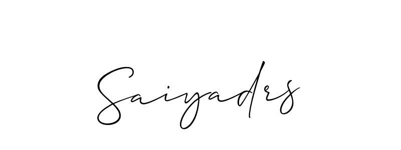 Allison_Script is a professional signature style that is perfect for those who want to add a touch of class to their signature. It is also a great choice for those who want to make their signature more unique. Get Saiyadrs name to fancy signature for free. Saiyadrs signature style 2 images and pictures png