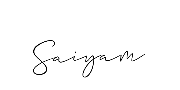 How to make Saiyam signature? Allison_Script is a professional autograph style. Create handwritten signature for Saiyam name. Saiyam signature style 2 images and pictures png