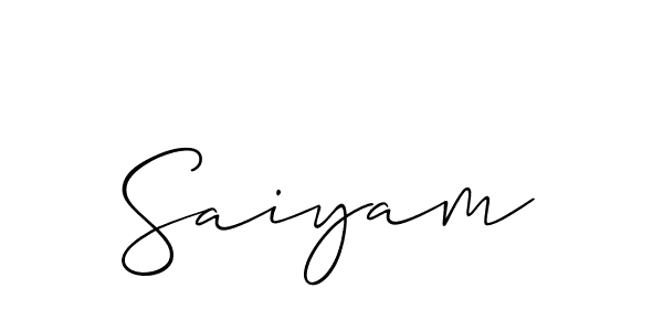 Use a signature maker to create a handwritten signature online. With this signature software, you can design (Allison_Script) your own signature for name Saiyam. Saiyam signature style 2 images and pictures png