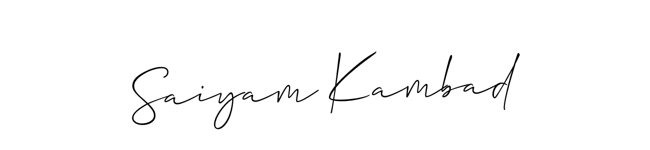 How to make Saiyam Kambad name signature. Use Allison_Script style for creating short signs online. This is the latest handwritten sign. Saiyam Kambad signature style 2 images and pictures png