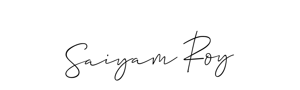 You should practise on your own different ways (Allison_Script) to write your name (Saiyam Roy) in signature. don't let someone else do it for you. Saiyam Roy signature style 2 images and pictures png