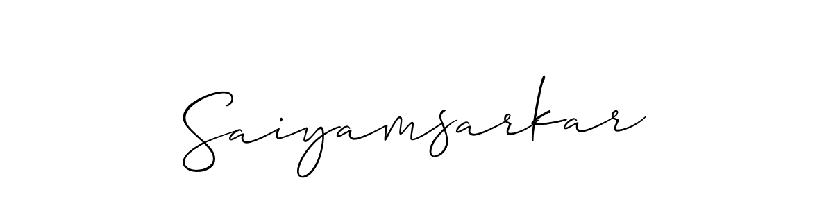 Create a beautiful signature design for name Saiyamsarkar. With this signature (Allison_Script) fonts, you can make a handwritten signature for free. Saiyamsarkar signature style 2 images and pictures png