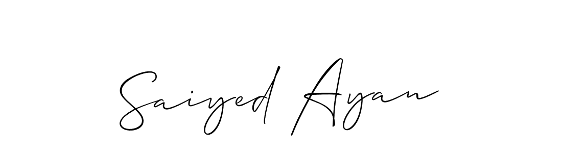 How to make Saiyed Ayan signature? Allison_Script is a professional autograph style. Create handwritten signature for Saiyed Ayan name. Saiyed Ayan signature style 2 images and pictures png