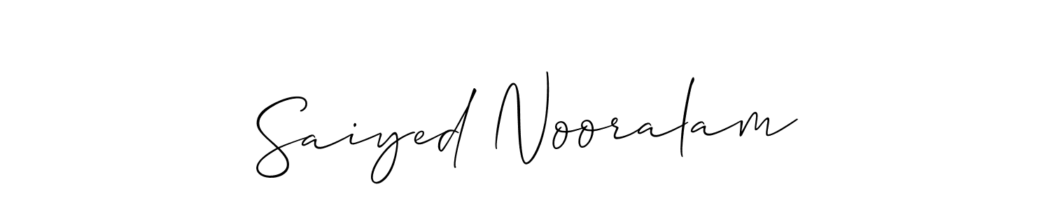 How to make Saiyed Nooralam signature? Allison_Script is a professional autograph style. Create handwritten signature for Saiyed Nooralam name. Saiyed Nooralam signature style 2 images and pictures png