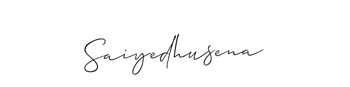 Use a signature maker to create a handwritten signature online. With this signature software, you can design (Allison_Script) your own signature for name Saiyedhusena. Saiyedhusena signature style 2 images and pictures png