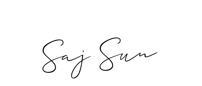 Design your own signature with our free online signature maker. With this signature software, you can create a handwritten (Allison_Script) signature for name Saj Sun. Saj Sun signature style 2 images and pictures png