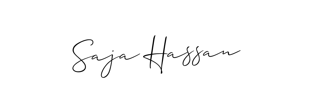 The best way (Allison_Script) to make a short signature is to pick only two or three words in your name. The name Saja Hassan include a total of six letters. For converting this name. Saja Hassan signature style 2 images and pictures png