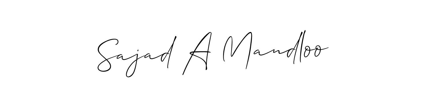 Design your own signature with our free online signature maker. With this signature software, you can create a handwritten (Allison_Script) signature for name Sajad A Mandloo. Sajad A Mandloo signature style 2 images and pictures png