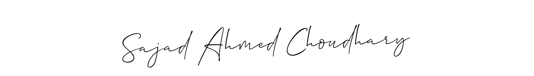 if you are searching for the best signature style for your name Sajad Ahmed Choudhary. so please give up your signature search. here we have designed multiple signature styles  using Allison_Script. Sajad Ahmed Choudhary signature style 2 images and pictures png