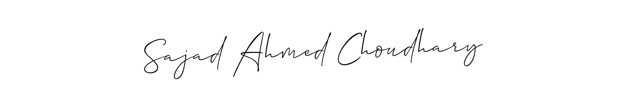 Make a beautiful signature design for name Sajad Ahmed Choudhary. With this signature (Allison_Script) style, you can create a handwritten signature for free. Sajad Ahmed Choudhary signature style 2 images and pictures png