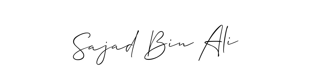 Allison_Script is a professional signature style that is perfect for those who want to add a touch of class to their signature. It is also a great choice for those who want to make their signature more unique. Get Sajad Bin Ali name to fancy signature for free. Sajad Bin Ali signature style 2 images and pictures png