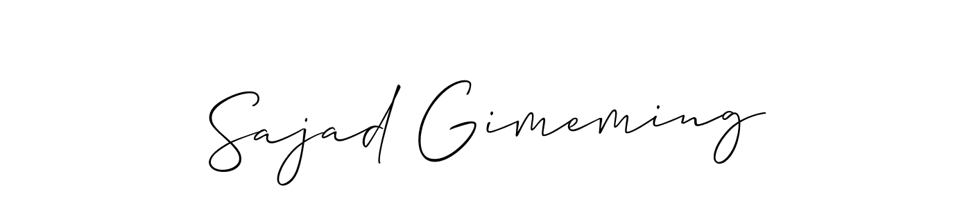 Allison_Script is a professional signature style that is perfect for those who want to add a touch of class to their signature. It is also a great choice for those who want to make their signature more unique. Get Sajad Gimeming name to fancy signature for free. Sajad Gimeming signature style 2 images and pictures png
