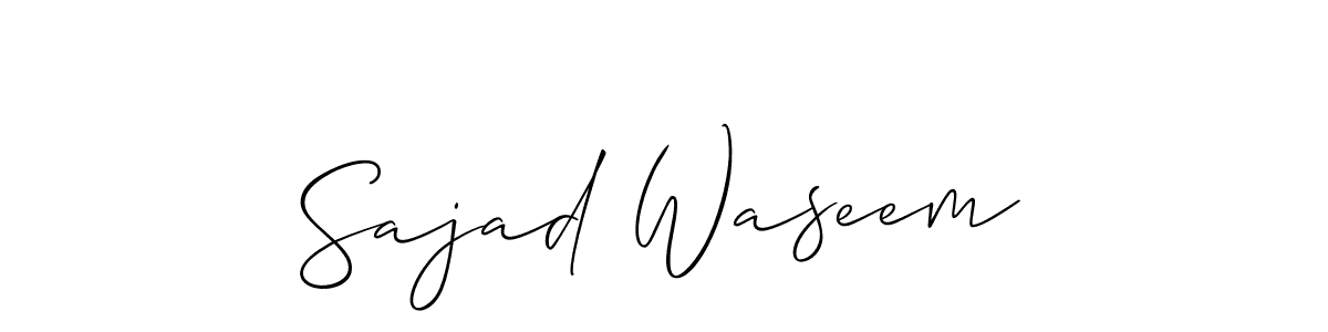 Use a signature maker to create a handwritten signature online. With this signature software, you can design (Allison_Script) your own signature for name Sajad Waseem. Sajad Waseem signature style 2 images and pictures png