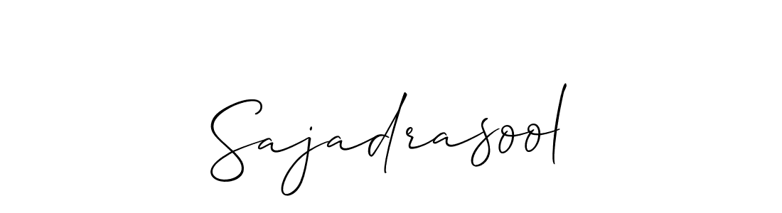 Make a beautiful signature design for name Sajadrasool. With this signature (Allison_Script) style, you can create a handwritten signature for free. Sajadrasool signature style 2 images and pictures png