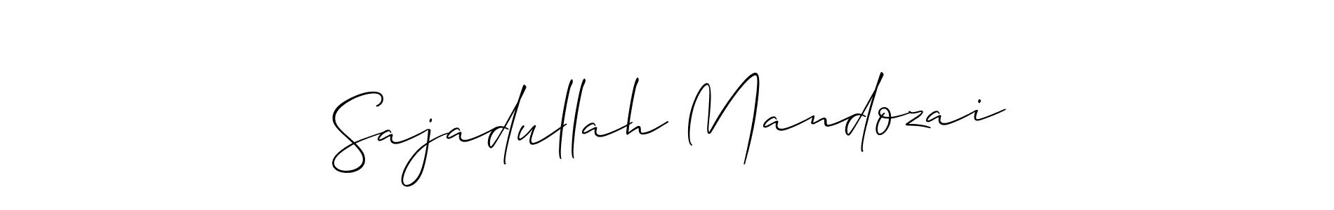 Design your own signature with our free online signature maker. With this signature software, you can create a handwritten (Allison_Script) signature for name Sajadullah Mandozai. Sajadullah Mandozai signature style 2 images and pictures png