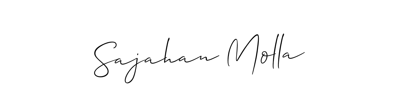 Make a beautiful signature design for name Sajahan Molla. With this signature (Allison_Script) style, you can create a handwritten signature for free. Sajahan Molla signature style 2 images and pictures png