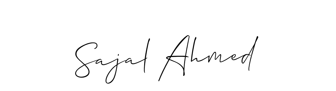 Make a beautiful signature design for name Sajal Ahmed. With this signature (Allison_Script) style, you can create a handwritten signature for free. Sajal Ahmed signature style 2 images and pictures png