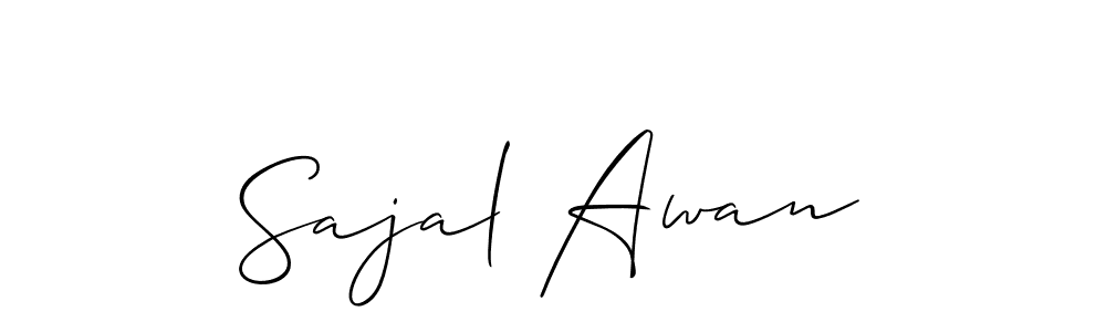 How to make Sajal Awan name signature. Use Allison_Script style for creating short signs online. This is the latest handwritten sign. Sajal Awan signature style 2 images and pictures png