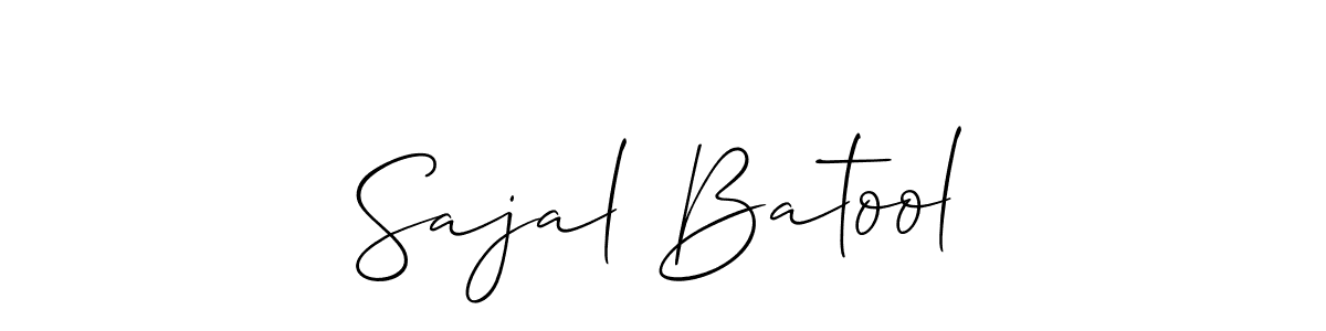 How to make Sajal Batool name signature. Use Allison_Script style for creating short signs online. This is the latest handwritten sign. Sajal Batool signature style 2 images and pictures png