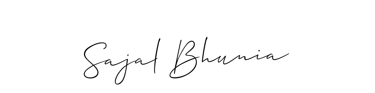 You should practise on your own different ways (Allison_Script) to write your name (Sajal Bhunia) in signature. don't let someone else do it for you. Sajal Bhunia signature style 2 images and pictures png