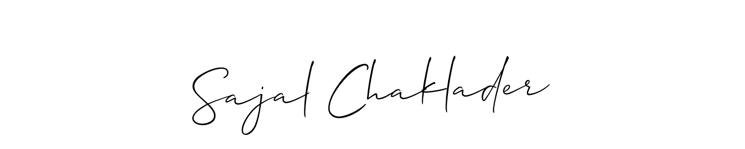 Also You can easily find your signature by using the search form. We will create Sajal Chaklader name handwritten signature images for you free of cost using Allison_Script sign style. Sajal Chaklader signature style 2 images and pictures png