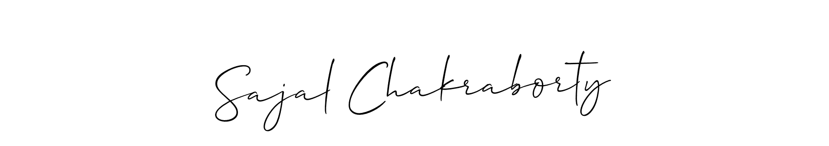 How to make Sajal Chakraborty name signature. Use Allison_Script style for creating short signs online. This is the latest handwritten sign. Sajal Chakraborty signature style 2 images and pictures png