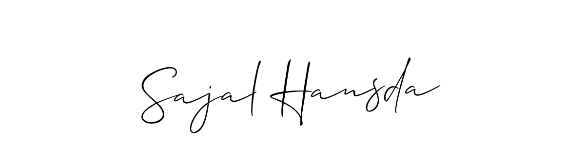 How to Draw Sajal Hansda signature style? Allison_Script is a latest design signature styles for name Sajal Hansda. Sajal Hansda signature style 2 images and pictures png