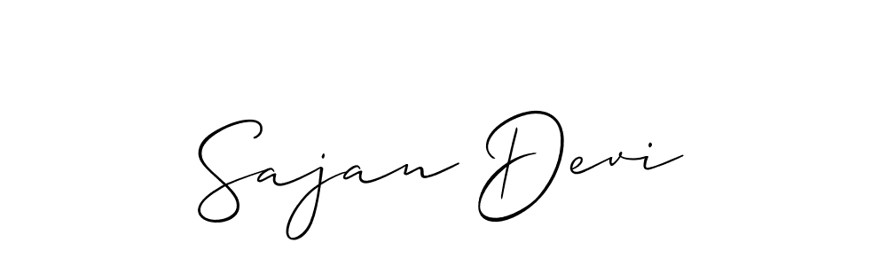 Create a beautiful signature design for name Sajan Devi. With this signature (Allison_Script) fonts, you can make a handwritten signature for free. Sajan Devi signature style 2 images and pictures png