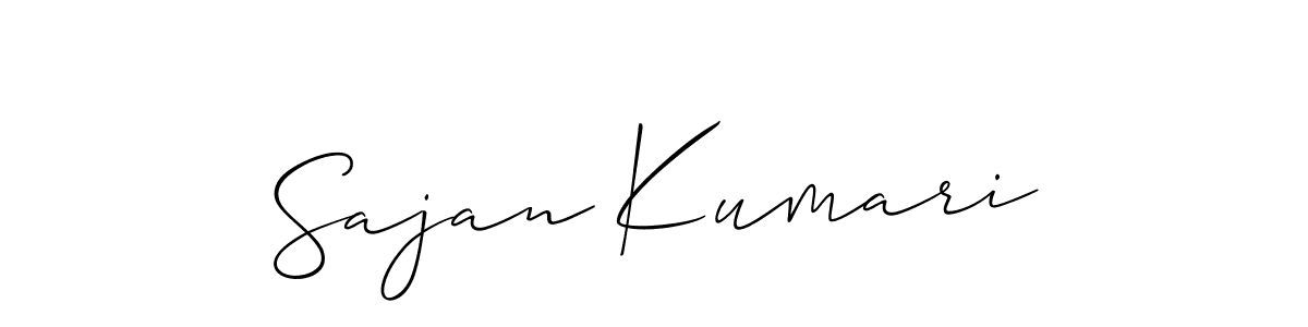 Also we have Sajan Kumari name is the best signature style. Create professional handwritten signature collection using Allison_Script autograph style. Sajan Kumari signature style 2 images and pictures png