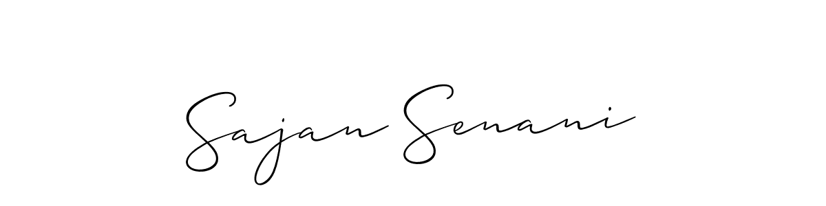 Make a short Sajan Senani signature style. Manage your documents anywhere anytime using Allison_Script. Create and add eSignatures, submit forms, share and send files easily. Sajan Senani signature style 2 images and pictures png