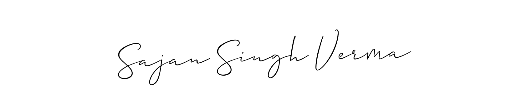 Create a beautiful signature design for name Sajan Singh Verma. With this signature (Allison_Script) fonts, you can make a handwritten signature for free. Sajan Singh Verma signature style 2 images and pictures png