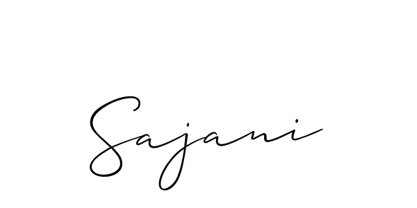 Create a beautiful signature design for name Sajani. With this signature (Allison_Script) fonts, you can make a handwritten signature for free. Sajani signature style 2 images and pictures png