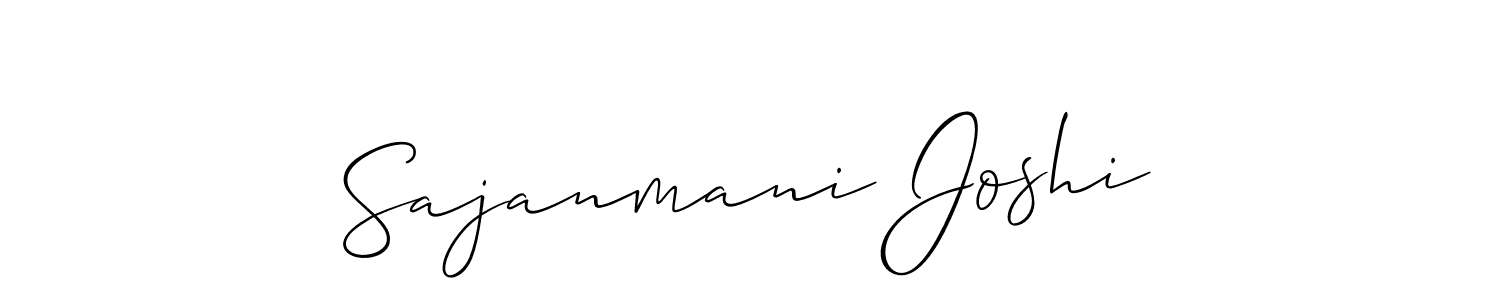 Make a beautiful signature design for name Sajanmani Joshi. With this signature (Allison_Script) style, you can create a handwritten signature for free. Sajanmani Joshi signature style 2 images and pictures png