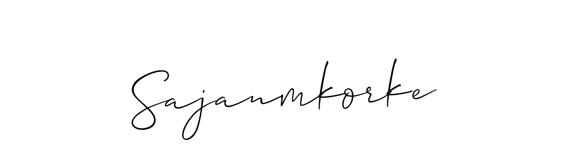 Allison_Script is a professional signature style that is perfect for those who want to add a touch of class to their signature. It is also a great choice for those who want to make their signature more unique. Get Sajanmkorke name to fancy signature for free. Sajanmkorke signature style 2 images and pictures png
