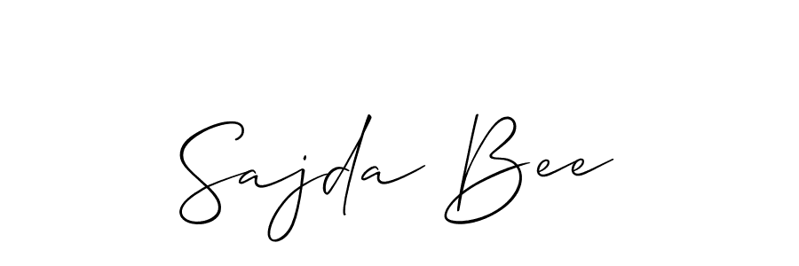 if you are searching for the best signature style for your name Sajda Bee. so please give up your signature search. here we have designed multiple signature styles  using Allison_Script. Sajda Bee signature style 2 images and pictures png