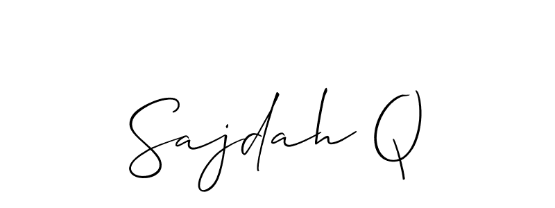 if you are searching for the best signature style for your name Sajdah Q. so please give up your signature search. here we have designed multiple signature styles  using Allison_Script. Sajdah Q signature style 2 images and pictures png