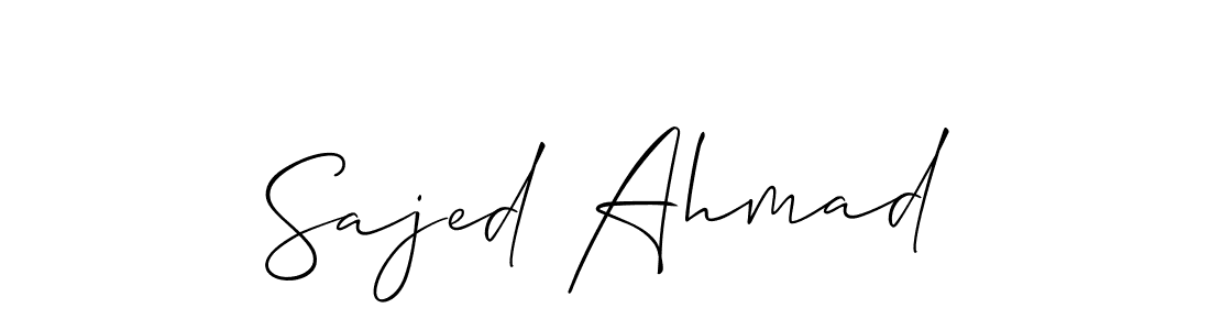 Create a beautiful signature design for name Sajed Ahmad. With this signature (Allison_Script) fonts, you can make a handwritten signature for free. Sajed Ahmad signature style 2 images and pictures png
