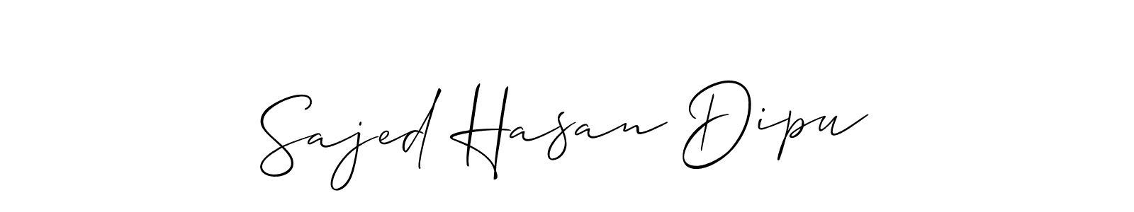 Make a beautiful signature design for name Sajed Hasan Dipu. With this signature (Allison_Script) style, you can create a handwritten signature for free. Sajed Hasan Dipu signature style 2 images and pictures png