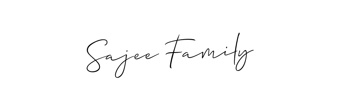 You should practise on your own different ways (Allison_Script) to write your name (Sajee Family) in signature. don't let someone else do it for you. Sajee Family signature style 2 images and pictures png