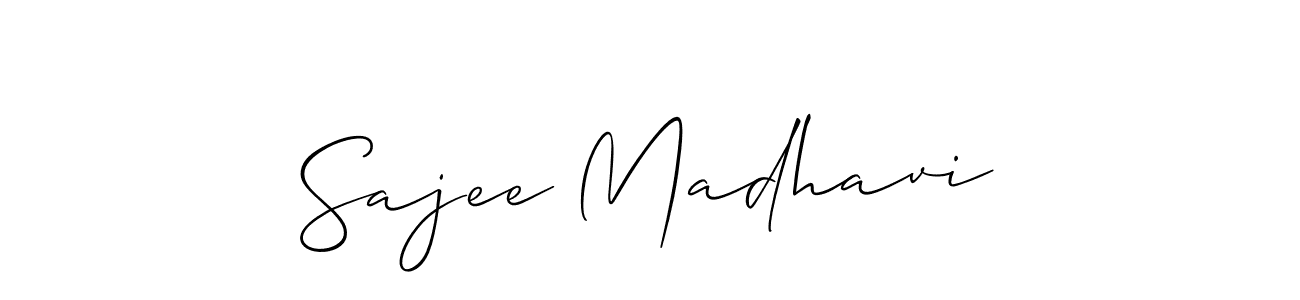 It looks lik you need a new signature style for name Sajee Madhavi. Design unique handwritten (Allison_Script) signature with our free signature maker in just a few clicks. Sajee Madhavi signature style 2 images and pictures png