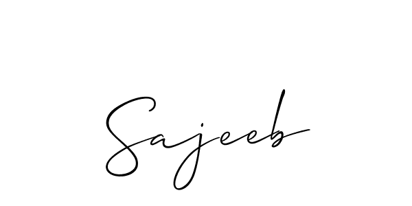 Use a signature maker to create a handwritten signature online. With this signature software, you can design (Allison_Script) your own signature for name Sajeeb. Sajeeb signature style 2 images and pictures png