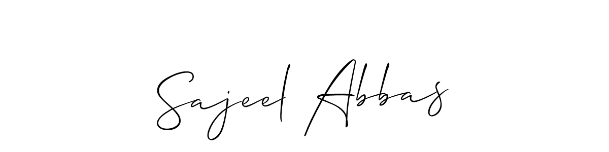 Create a beautiful signature design for name Sajeel Abbas. With this signature (Allison_Script) fonts, you can make a handwritten signature for free. Sajeel Abbas signature style 2 images and pictures png