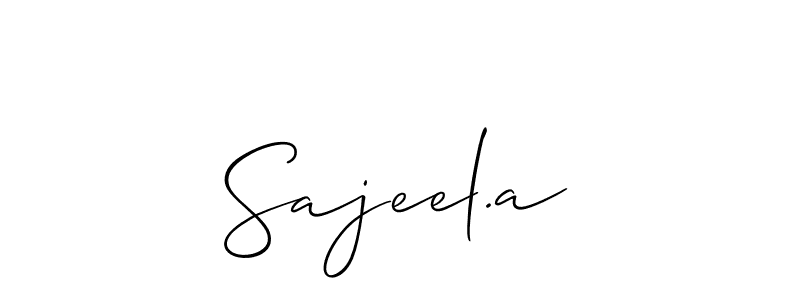 Make a beautiful signature design for name Sajeel.a. With this signature (Allison_Script) style, you can create a handwritten signature for free. Sajeel.a signature style 2 images and pictures png