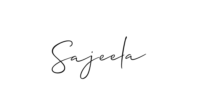 Create a beautiful signature design for name Sajeela. With this signature (Allison_Script) fonts, you can make a handwritten signature for free. Sajeela signature style 2 images and pictures png