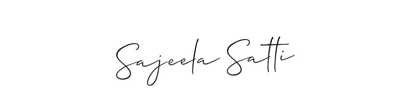 This is the best signature style for the Sajeela Satti name. Also you like these signature font (Allison_Script). Mix name signature. Sajeela Satti signature style 2 images and pictures png