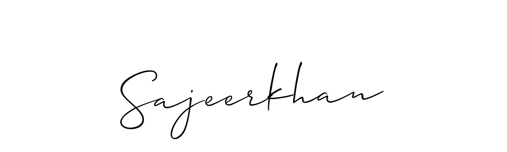 Also we have Sajeerkhan name is the best signature style. Create professional handwritten signature collection using Allison_Script autograph style. Sajeerkhan signature style 2 images and pictures png